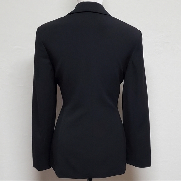 VINTAGE 1990s The Limited Stretch Black Fitted Blazer Lapel Collar Fully Lined - Picture 9 of 13